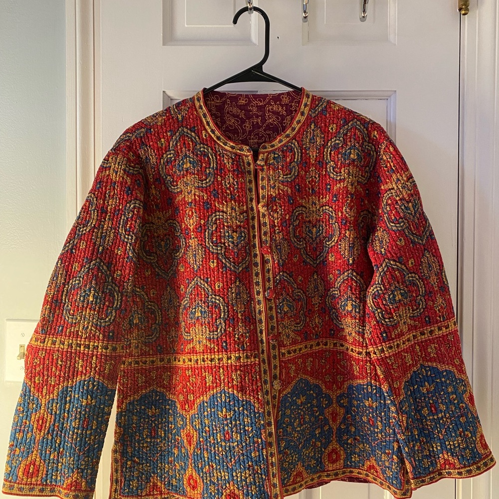 Orvis Kimono Kantha Jacket - Reversible - 100% Cotton - M/L - Vintage
